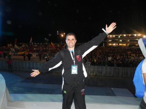 Um veterano de Jornadas Mundiais da Juventude. Marlon, no palco da JMJ, no Rio, em 2013. Esse ano é a vez de Cracóvia, na Polônia.